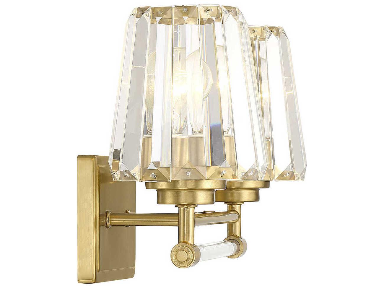 Savoy House Garnet 2-Light Warm Brass Crystal Vanity Light