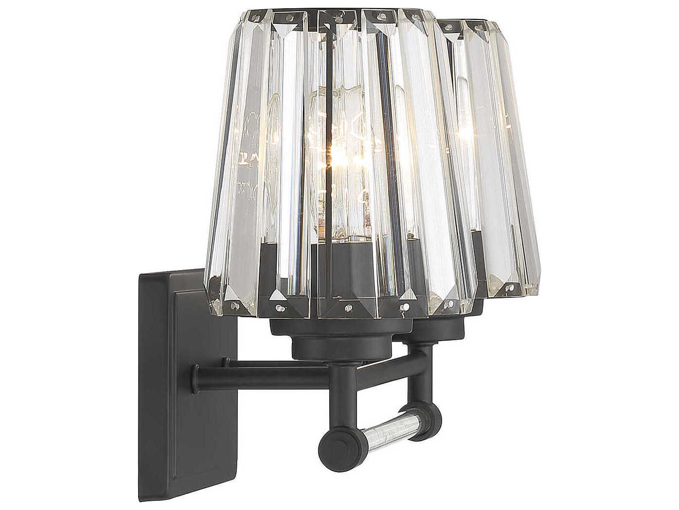 Savoy House Garnet 2-Light Matte Black Crystal Vanity Light