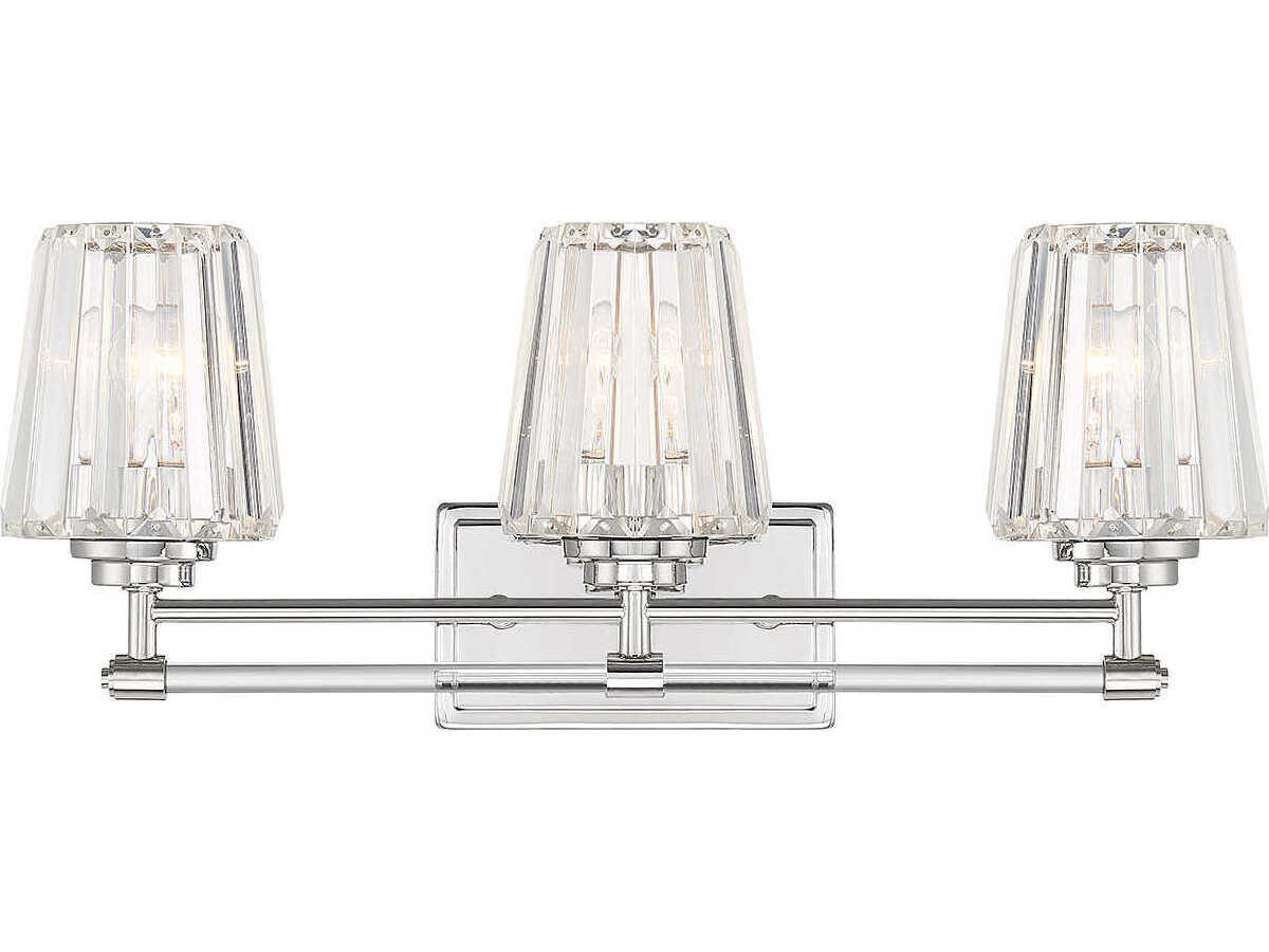 Savoy House Garnet 3-Light Polished Nickel Chrome Vanity Light