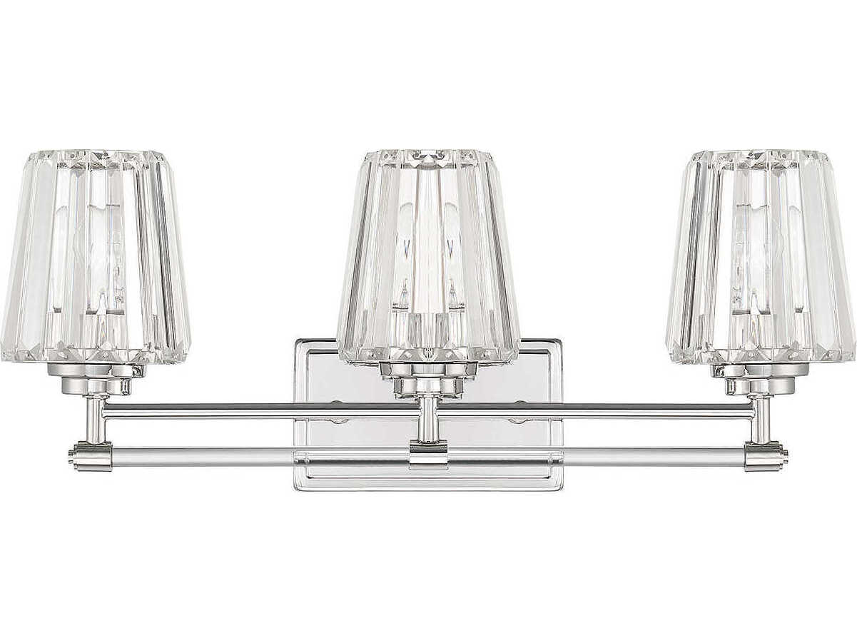Savoy House Garnet 3-Light Polished Nickel Chrome Vanity Light