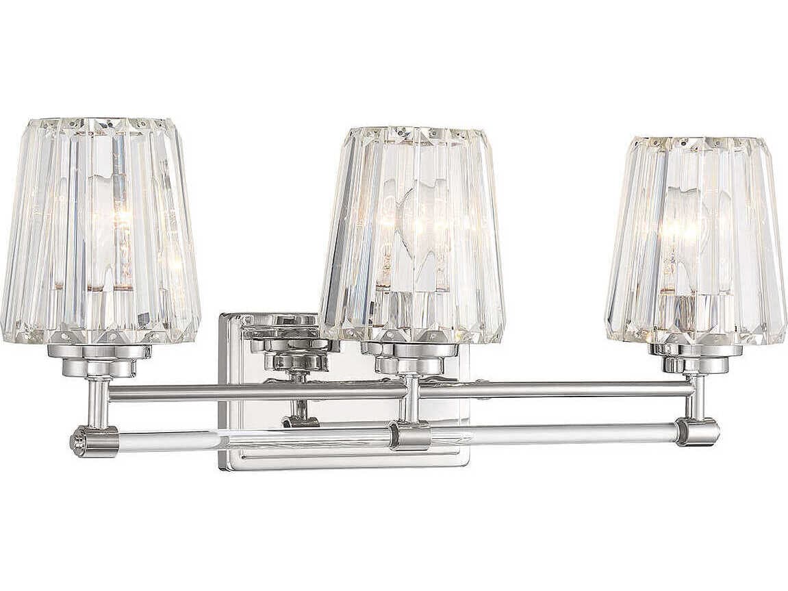 Savoy House Garnet 3-Light Polished Nickel Chrome Vanity Light