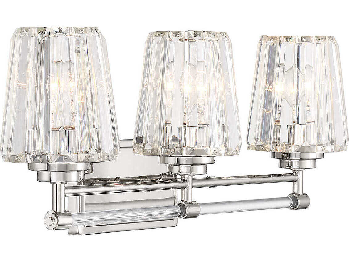 Savoy House Garnet 3-Light Polished Nickel Chrome Vanity Light