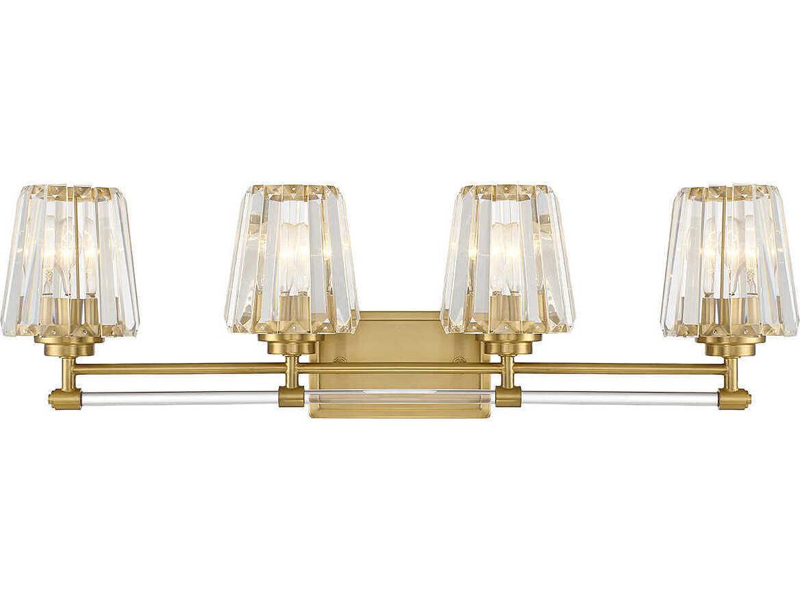 Savoy House Garnet 4-Light Warm Brass Crystal Vanity Light