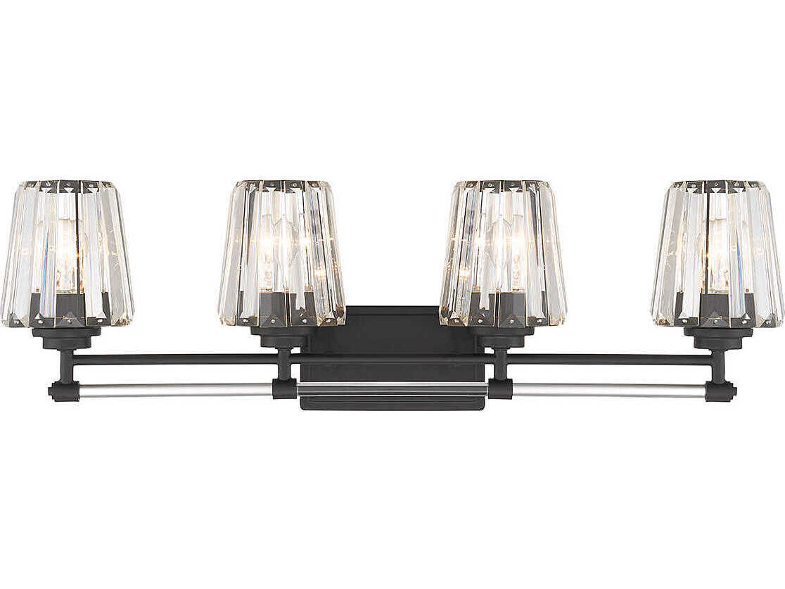 Savoy House Garnet 4-Light Matte Black Crystal Vanity Light