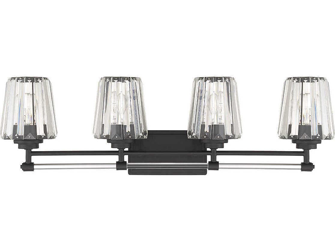 Savoy House Garnet 4-Light Matte Black Crystal Vanity Light