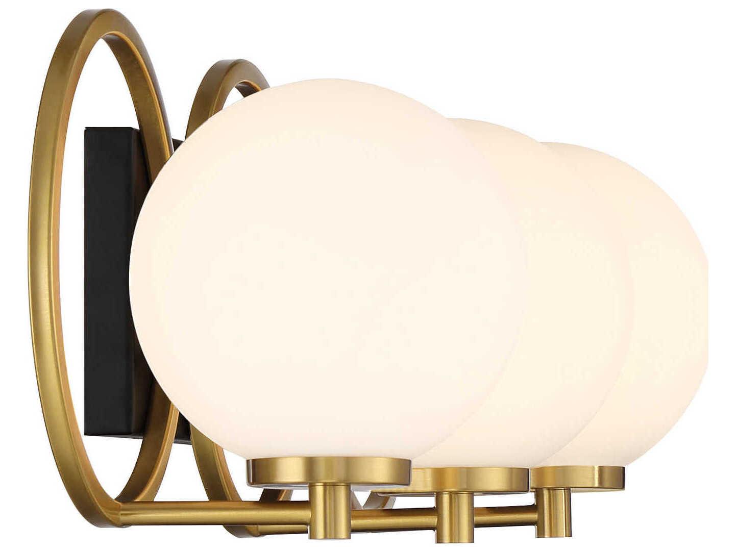 Savoy House Alhambra 3-Light Matte Black Warm Brass Vanity Light