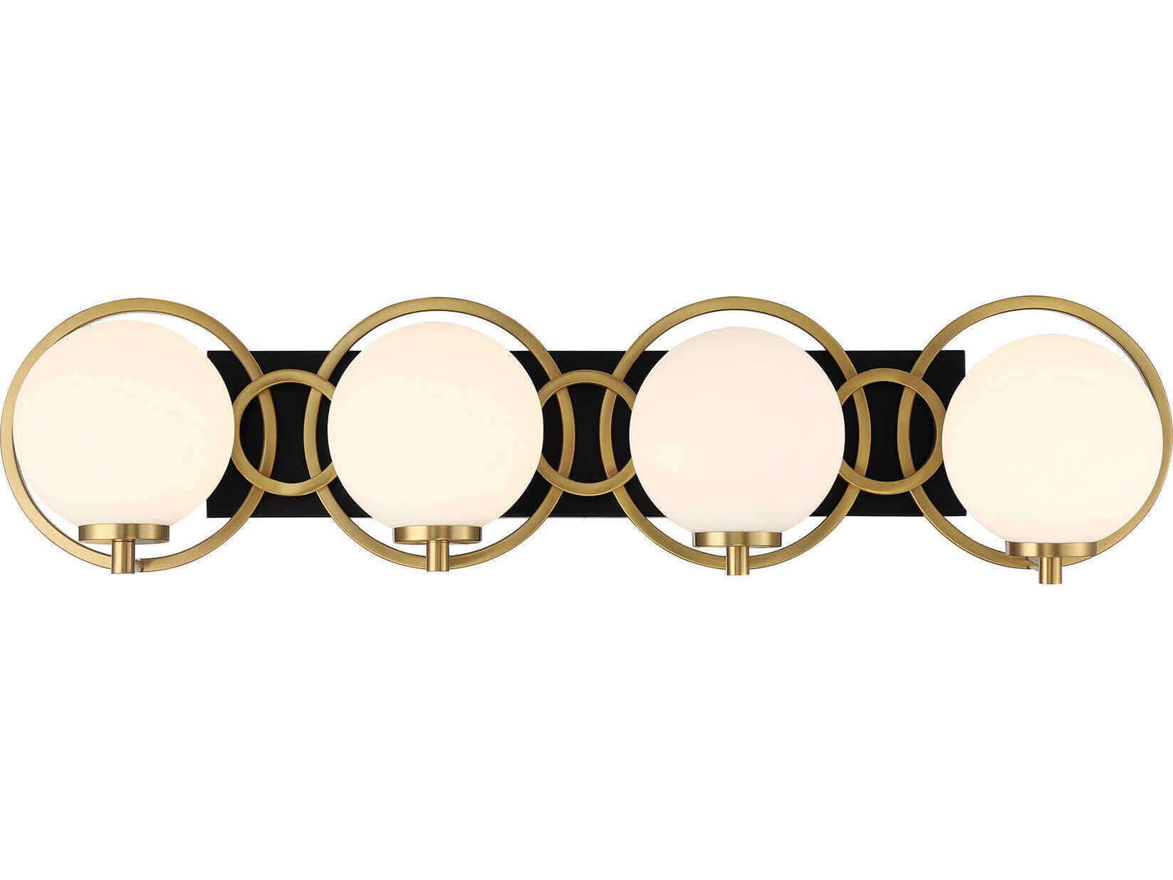 Savoy House Alhambra 4-Light Matte Black Warm Brass Vanity Light