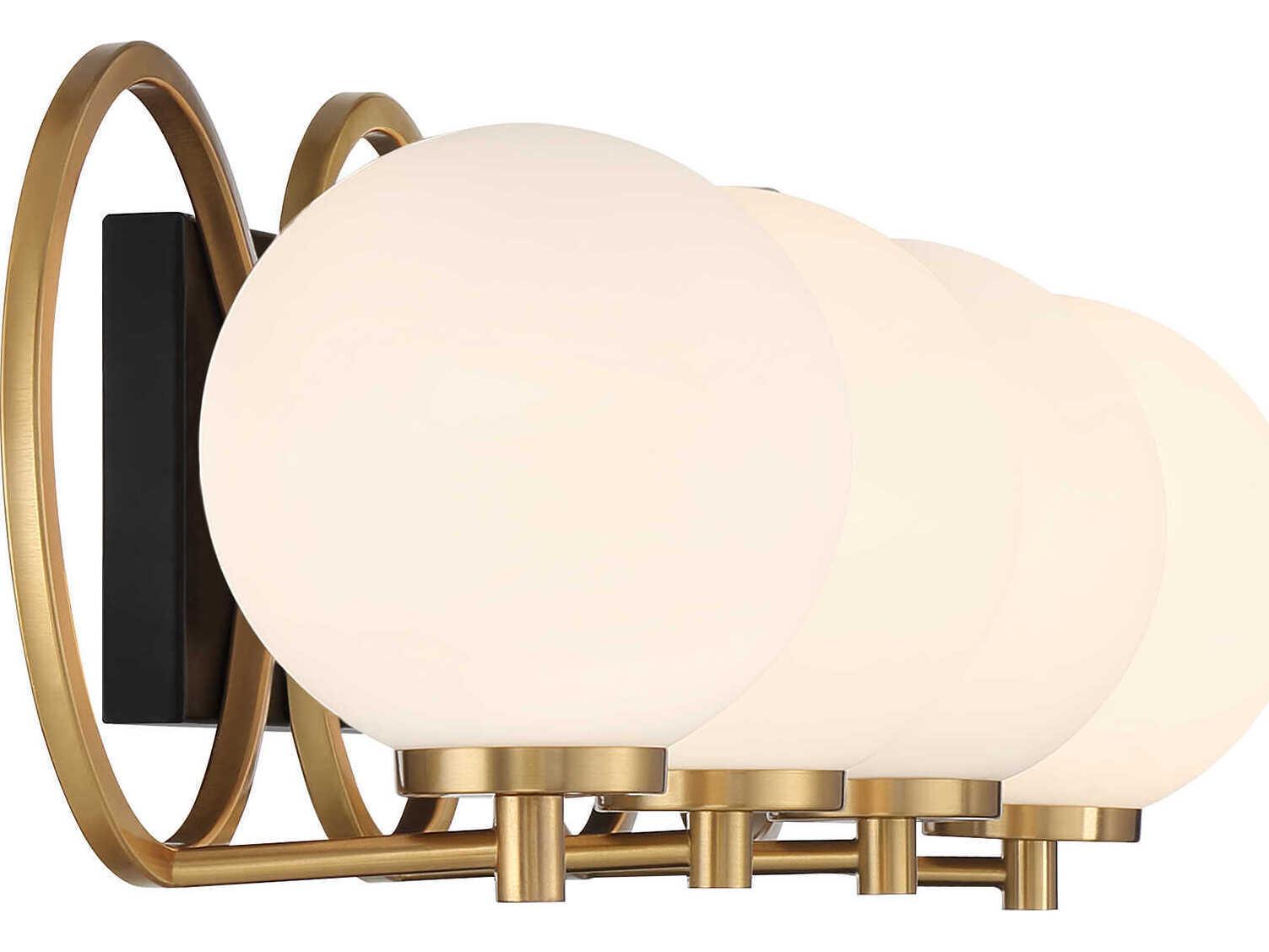 Savoy House Alhambra 4-Light Matte Black Warm Brass Vanity Light