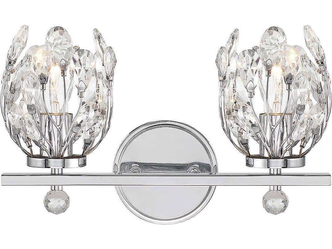 Savoy House Moreno 2-Light Chrome Crystal Vanity Light