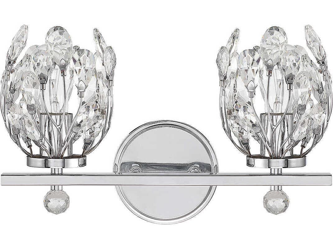 Savoy House Moreno 2-Light Chrome Crystal Vanity Light