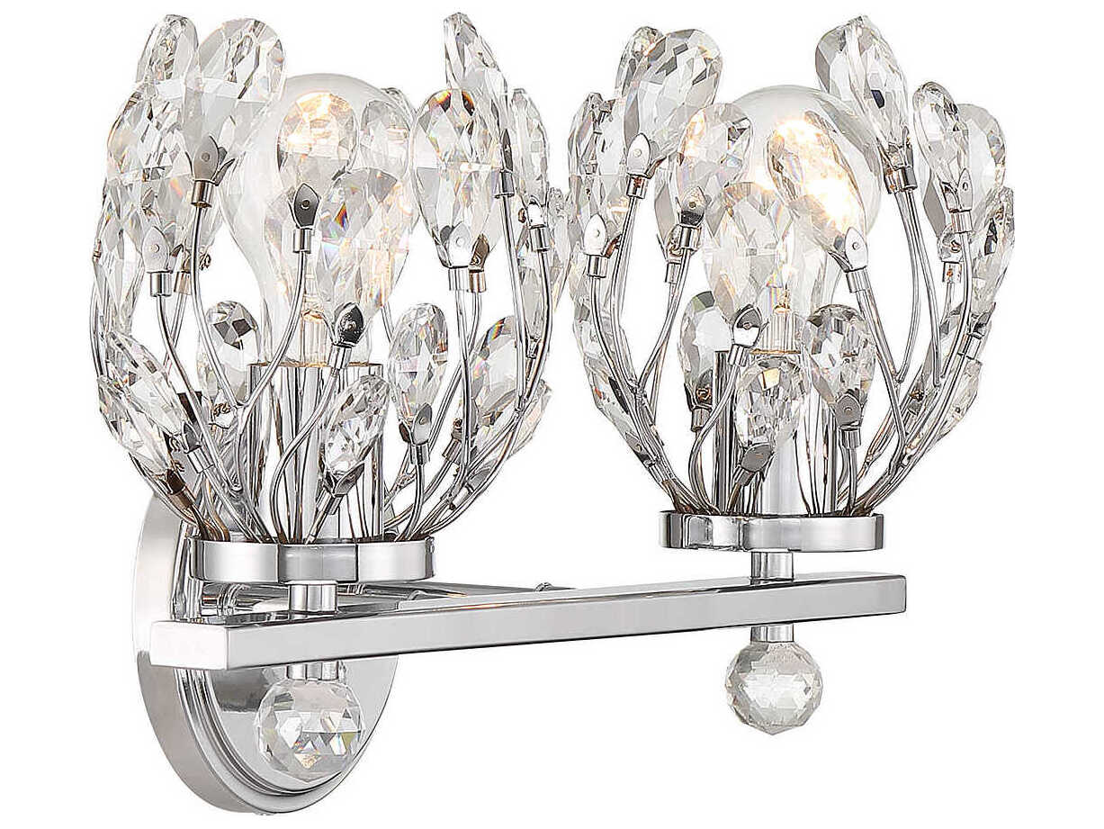 Savoy House Moreno 2-Light Chrome Crystal Vanity Light