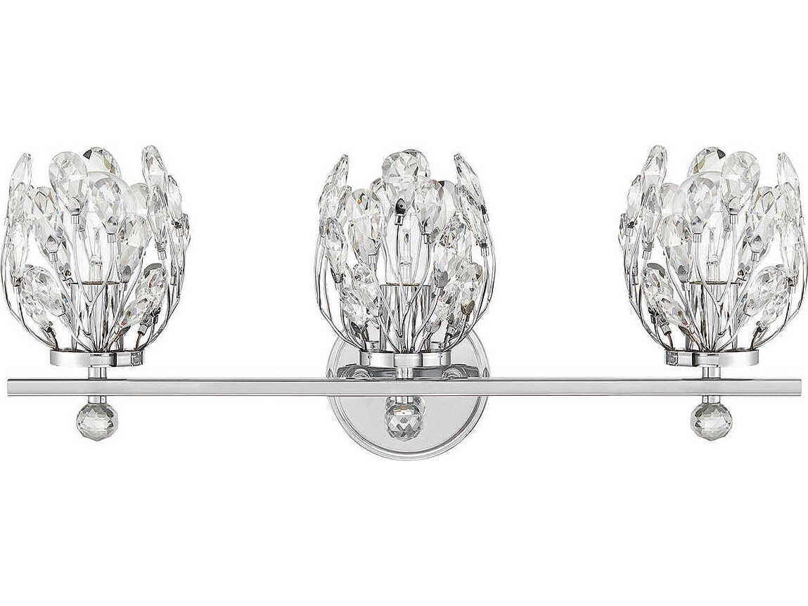 Savoy House Moreno 3-Light Chrome Crystal Vanity Light