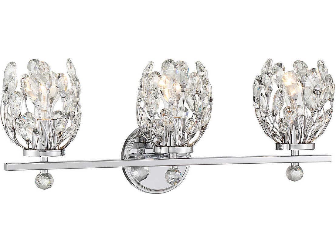 Savoy House Moreno 3-Light Chrome Crystal Vanity Light