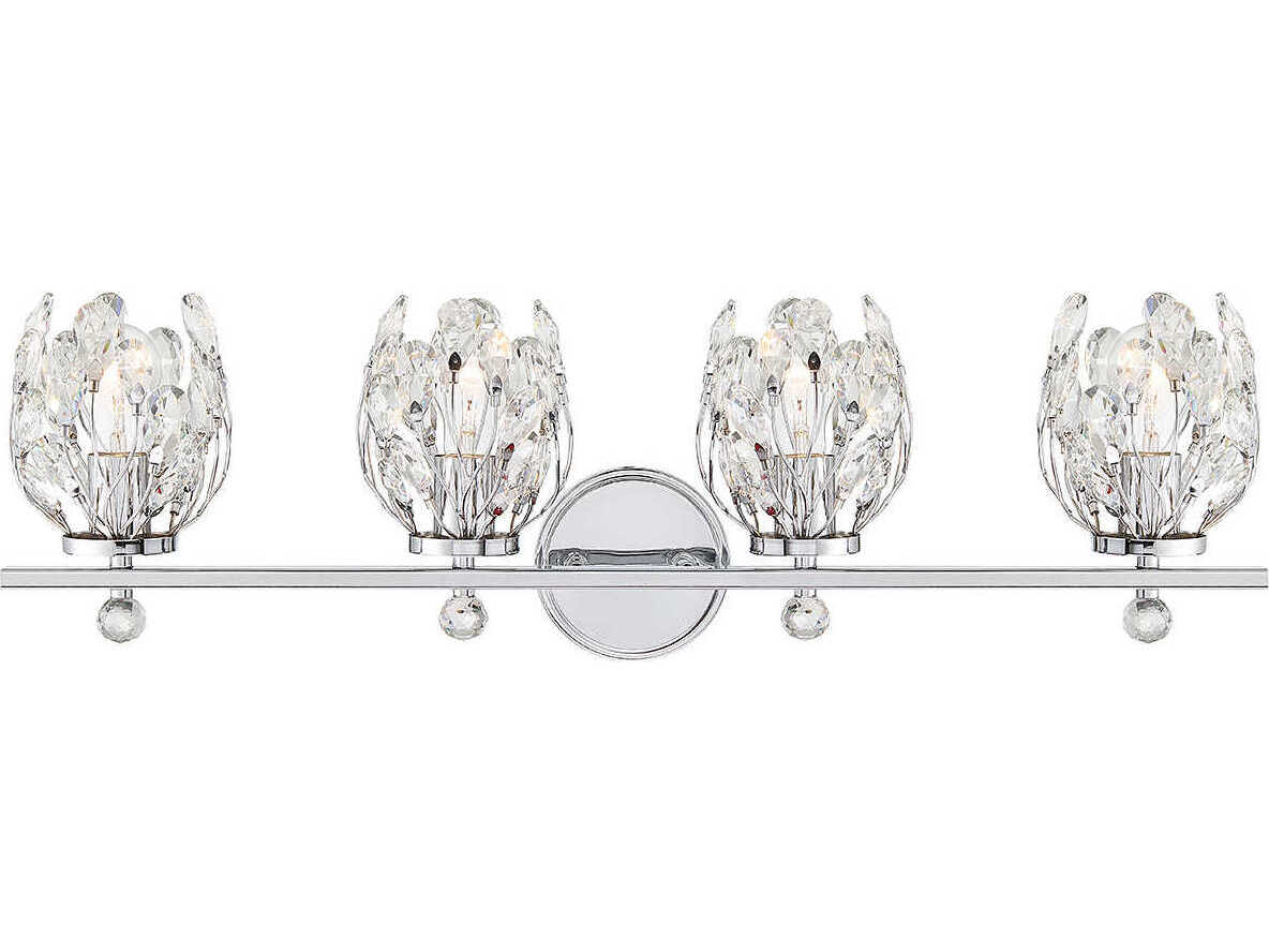 Savoy House Moreno 4-Light Chrome Crystal Vanity Light