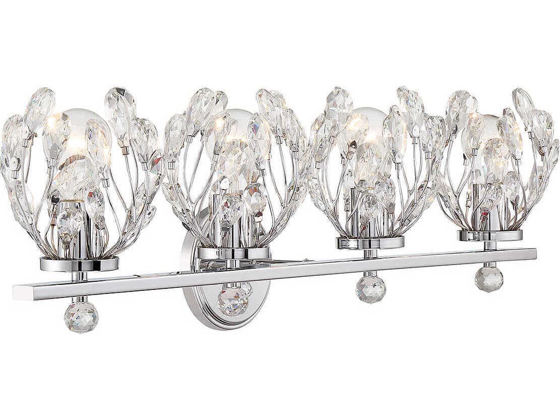 Savoy House Moreno 4-Light Chrome Crystal Vanity Light