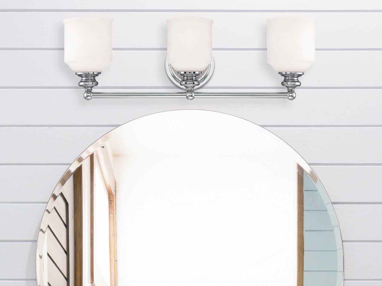 Savoy House Melrose 3-Light Polished Chrome Glass Vanity Light