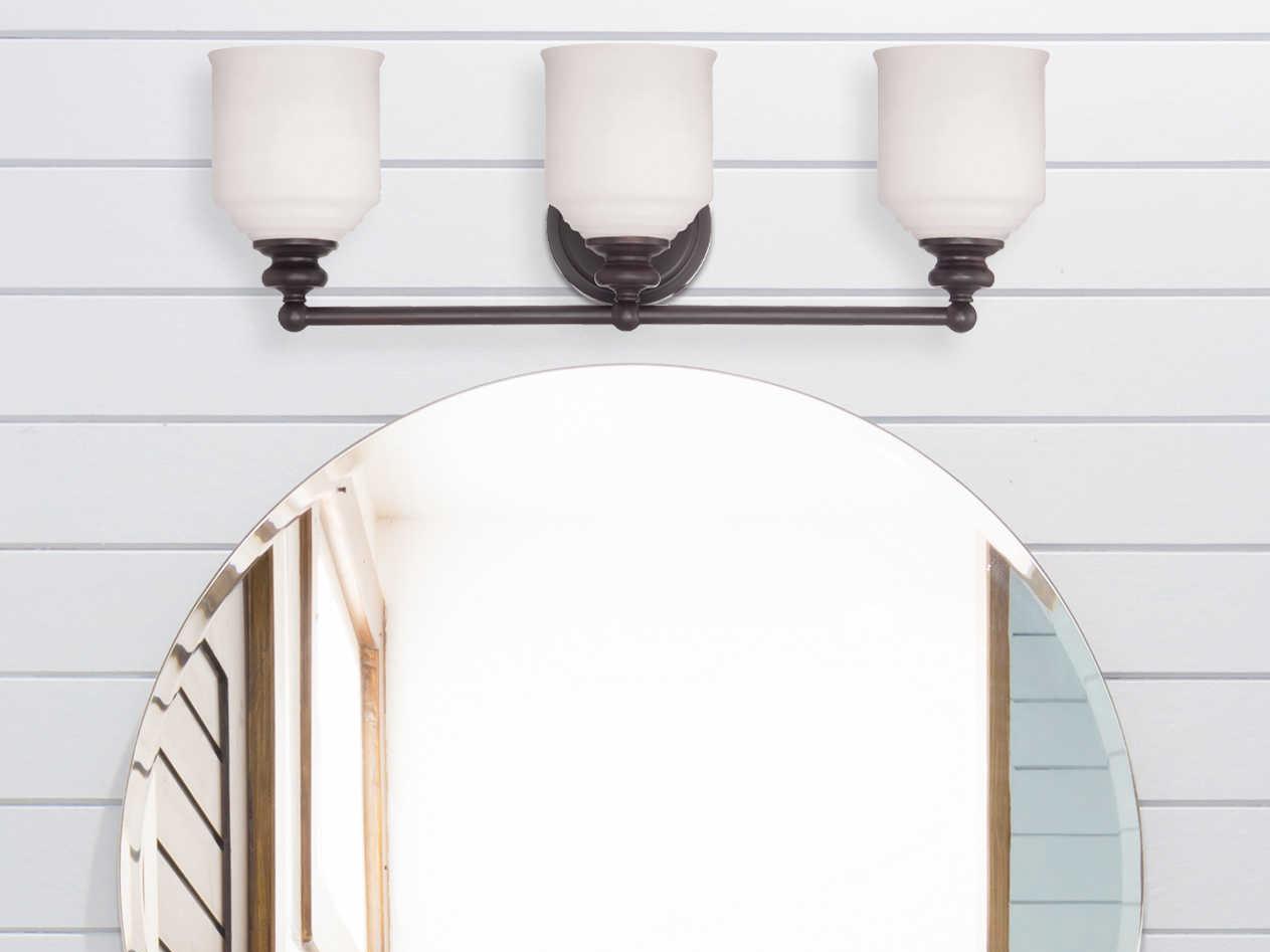 Savoy House Melrose 3-Light English Bronze Glass Vanity Light