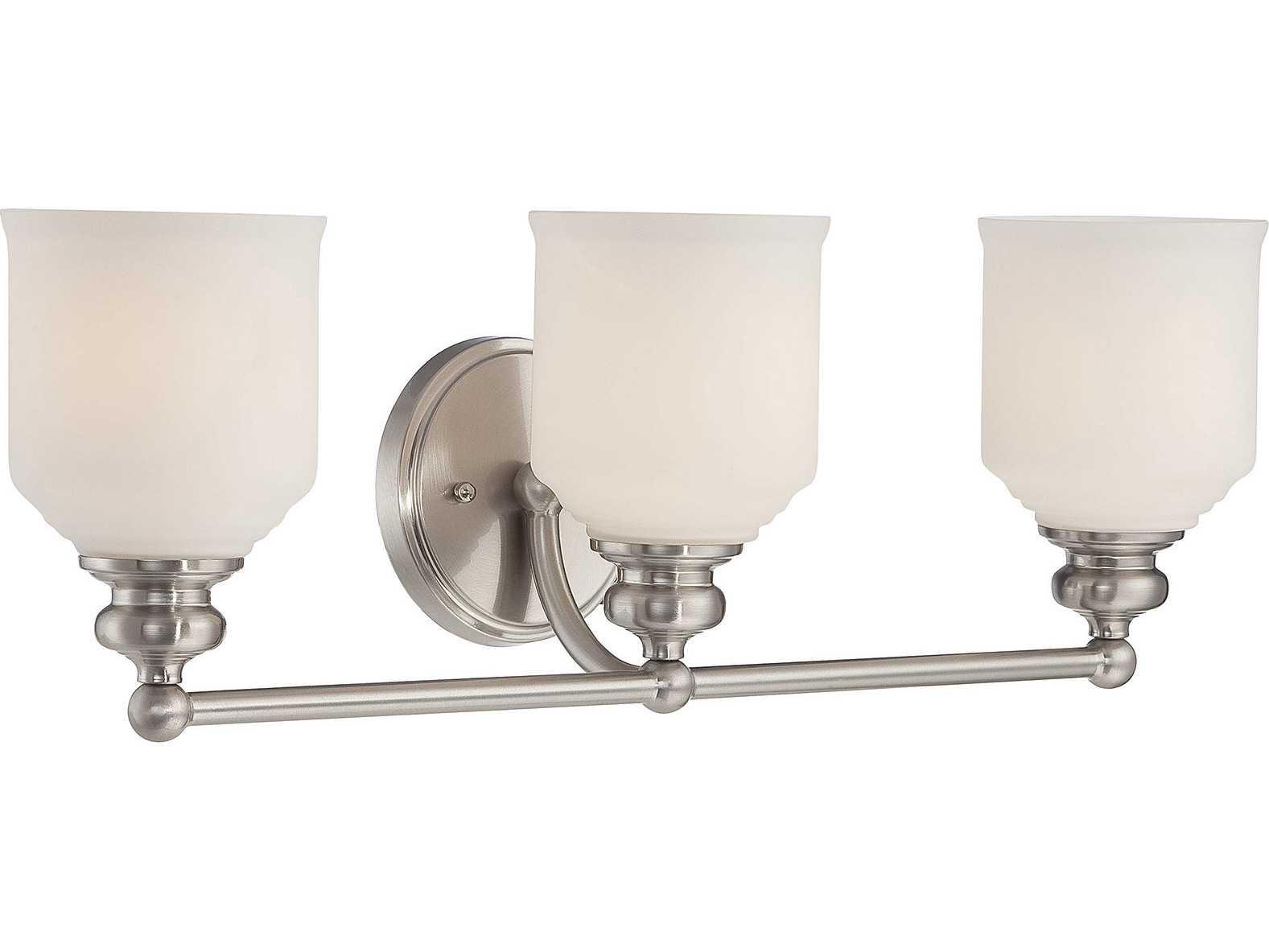 Savoy House Melrose 3-Light Satin Nickel Pewter Glass Vanity Light