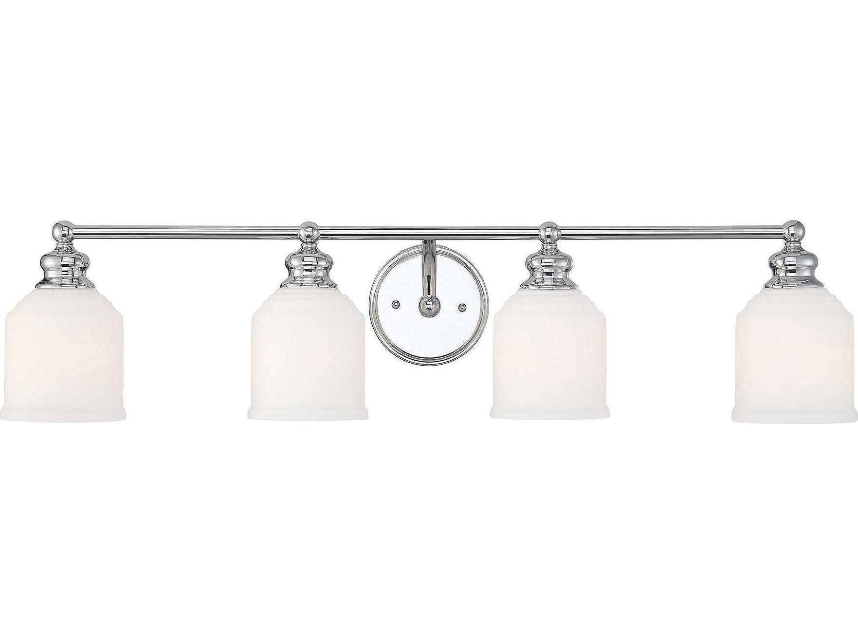 Savoy House Melrose 4-Light Polished Chrome Glass Vanity Light