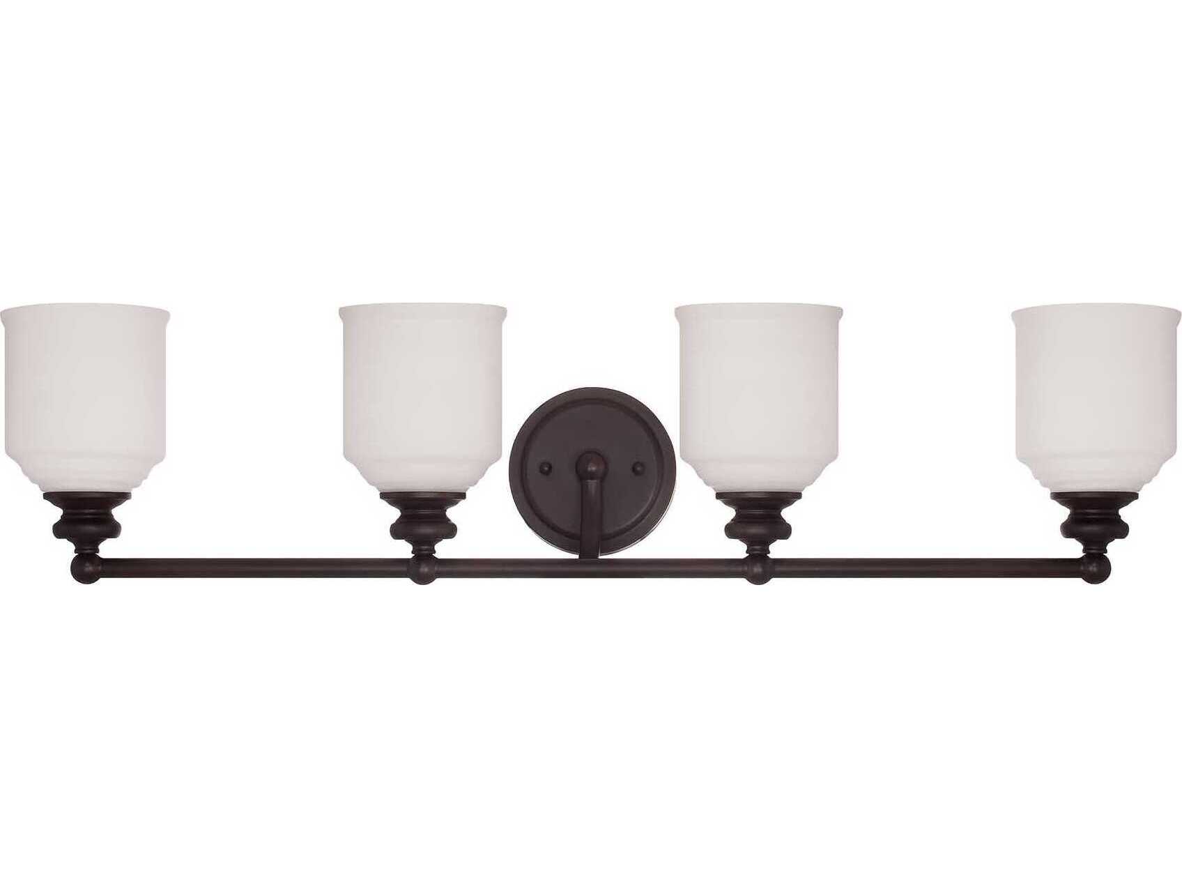 Savoy House Melrose 4-Light English Bronze Glass Vanity Light