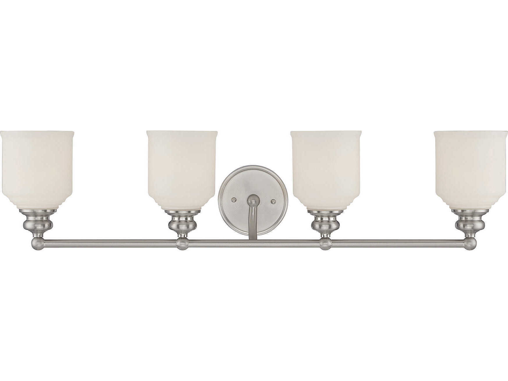 Savoy House Melrose 4-Light Satin Nickel Glass Vanity Light