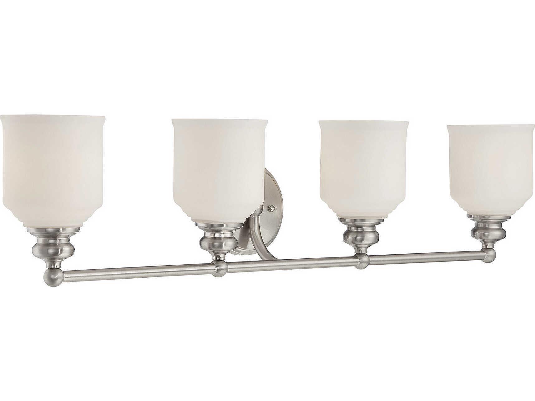 Savoy House Melrose 4-Light Satin Nickel Glass Vanity Light