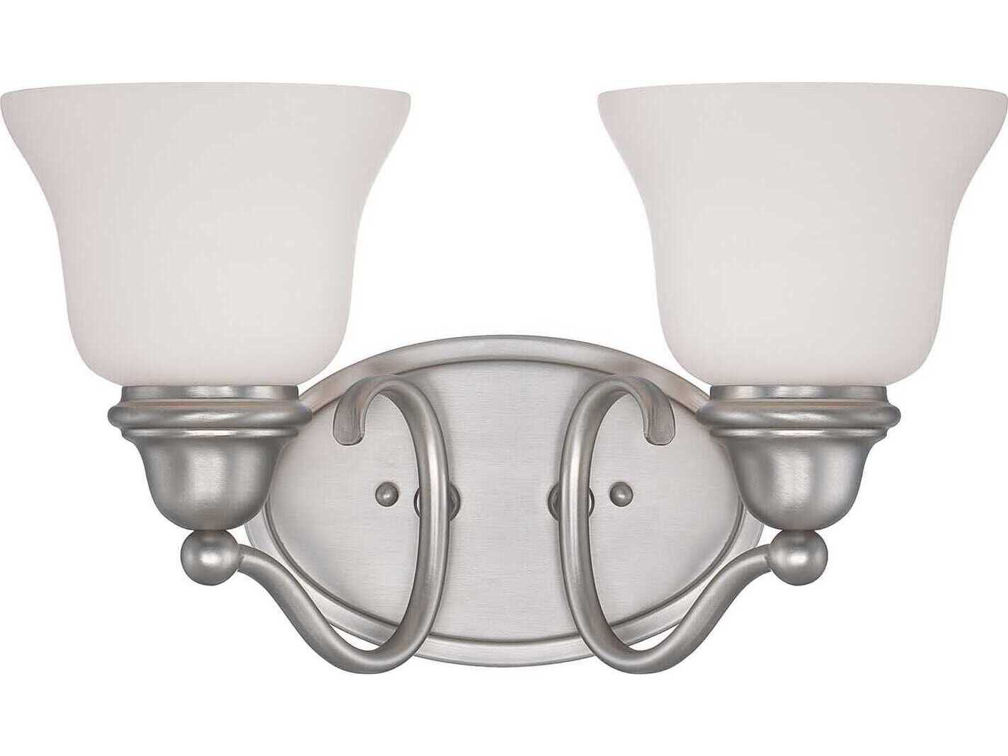 Savoy House Yates 2-Light Pewter Glass Vanity Light