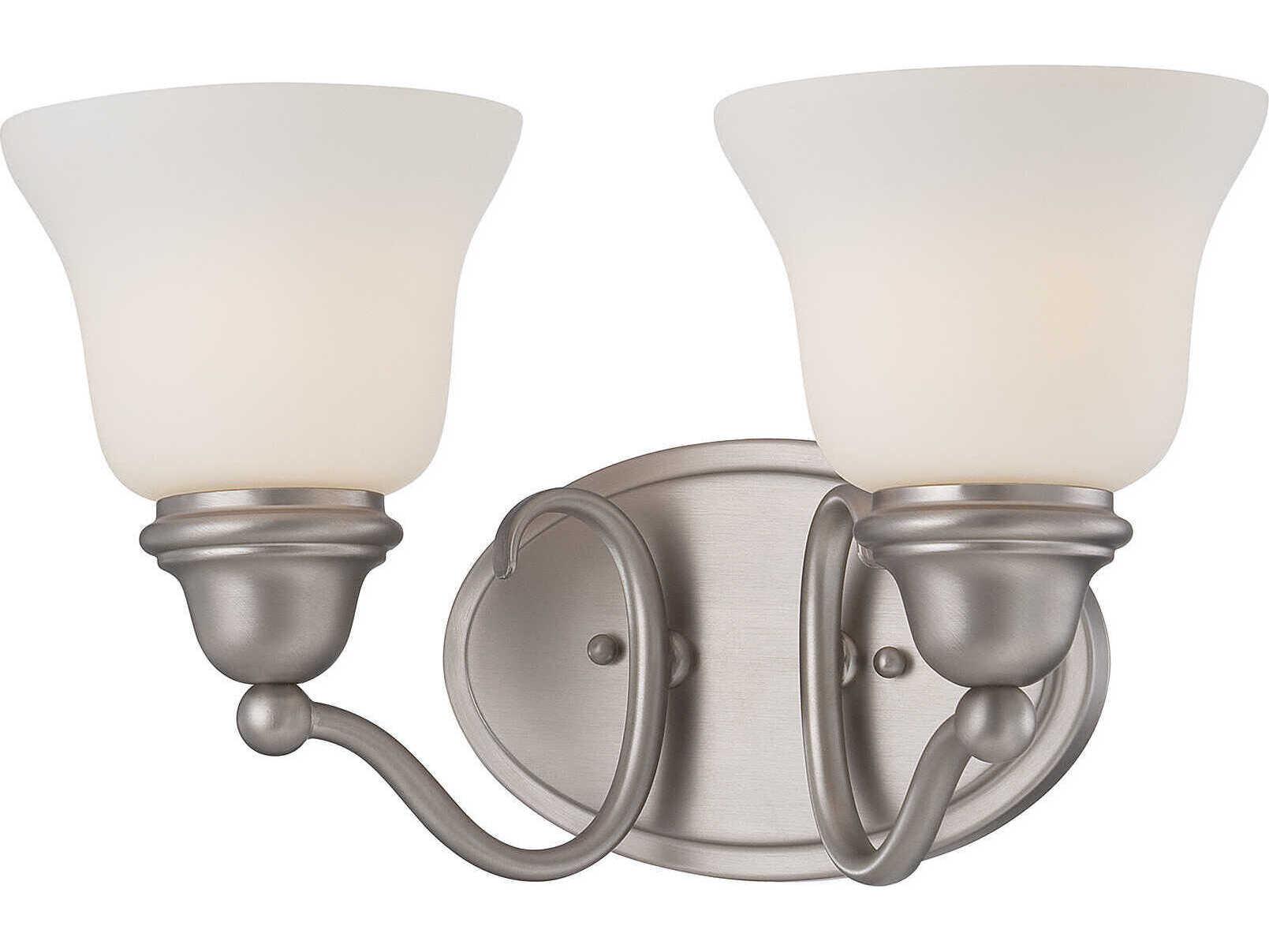 Savoy House Yates 2-Light Pewter Glass Vanity Light