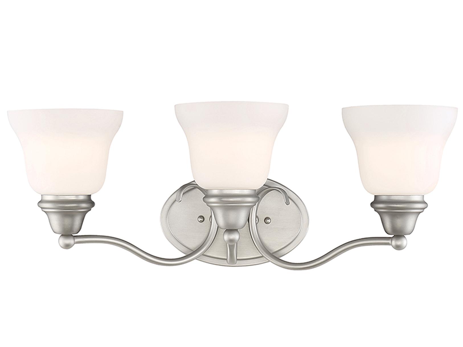 Savoy House Yates 3-Light Pewter Glass Vanity Light