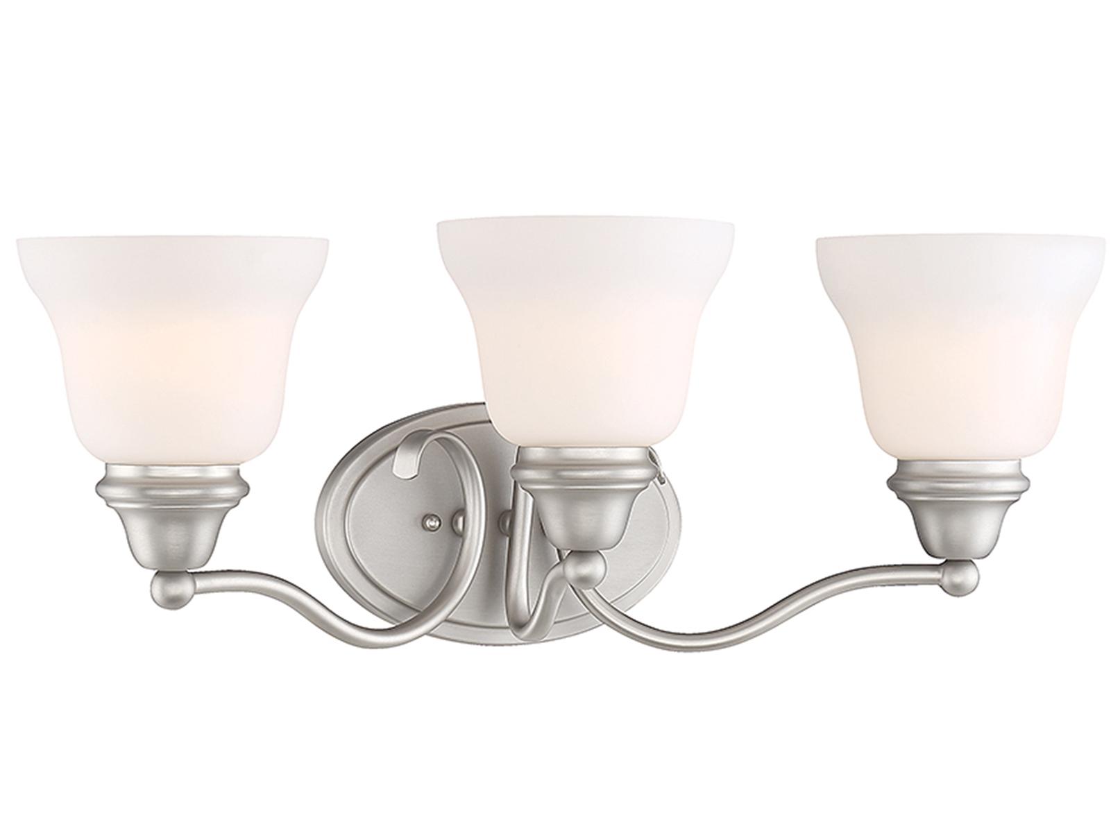 Savoy House Yates 3-Light Pewter Glass Vanity Light