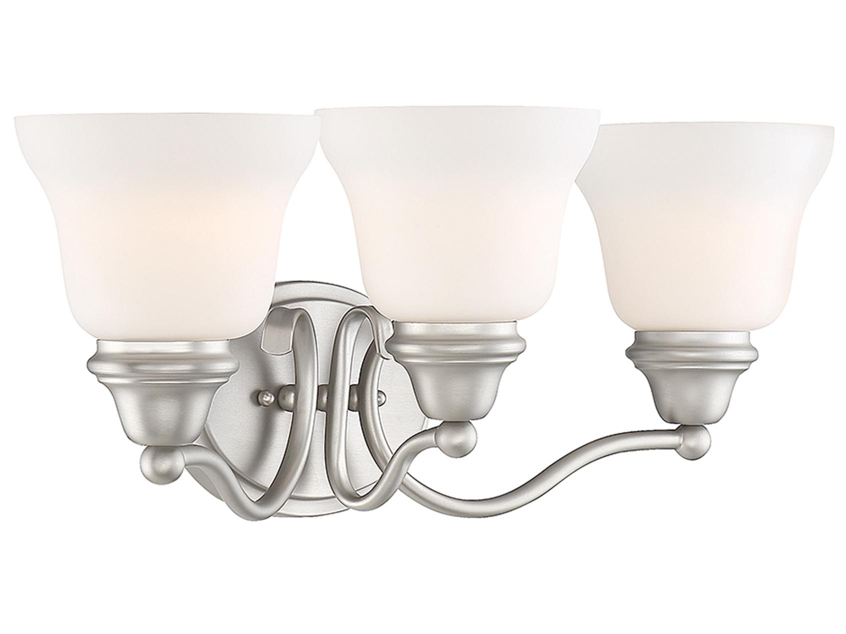 Savoy House Yates 3-Light Pewter Glass Vanity Light