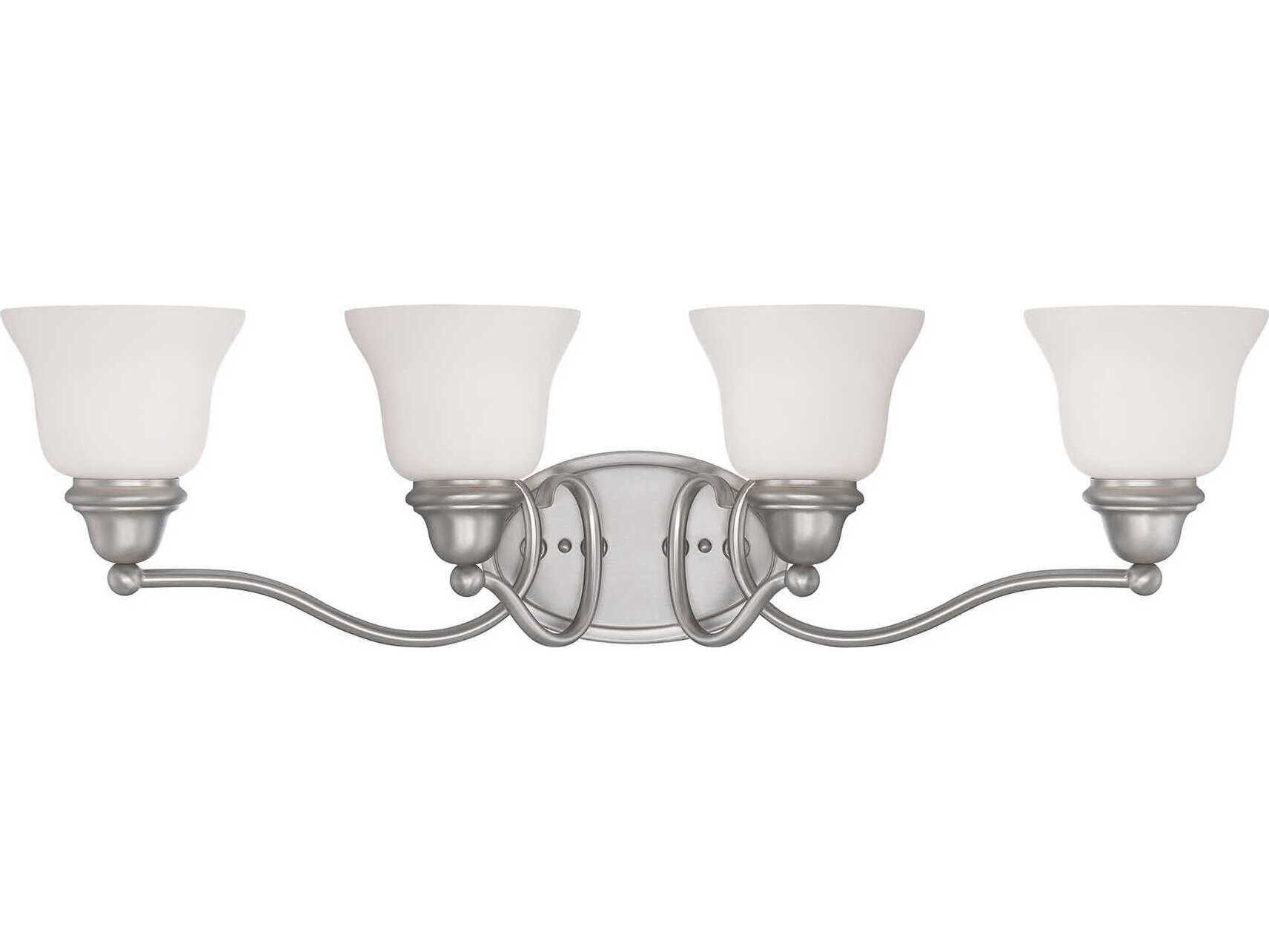 Savoy House Yates 4-Light Pewter Glass Vanity Light