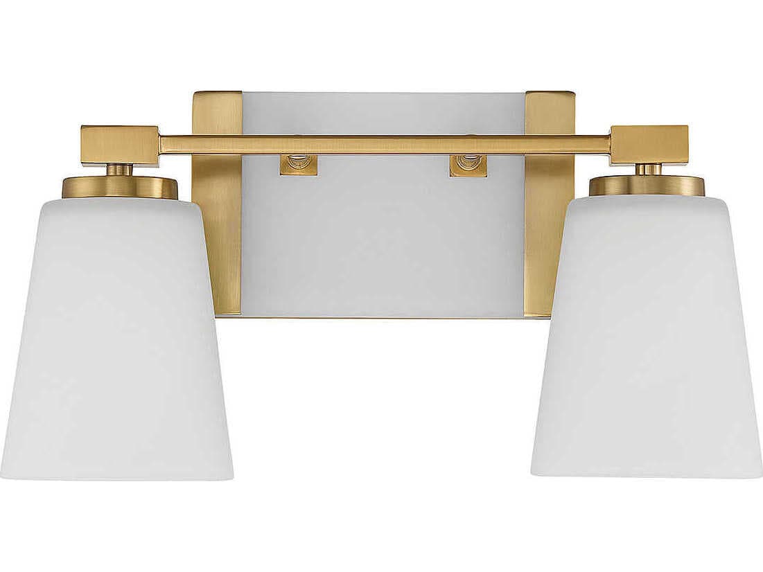 Savoy House Darby 2-Light Warm Brass Glass Vanity Light