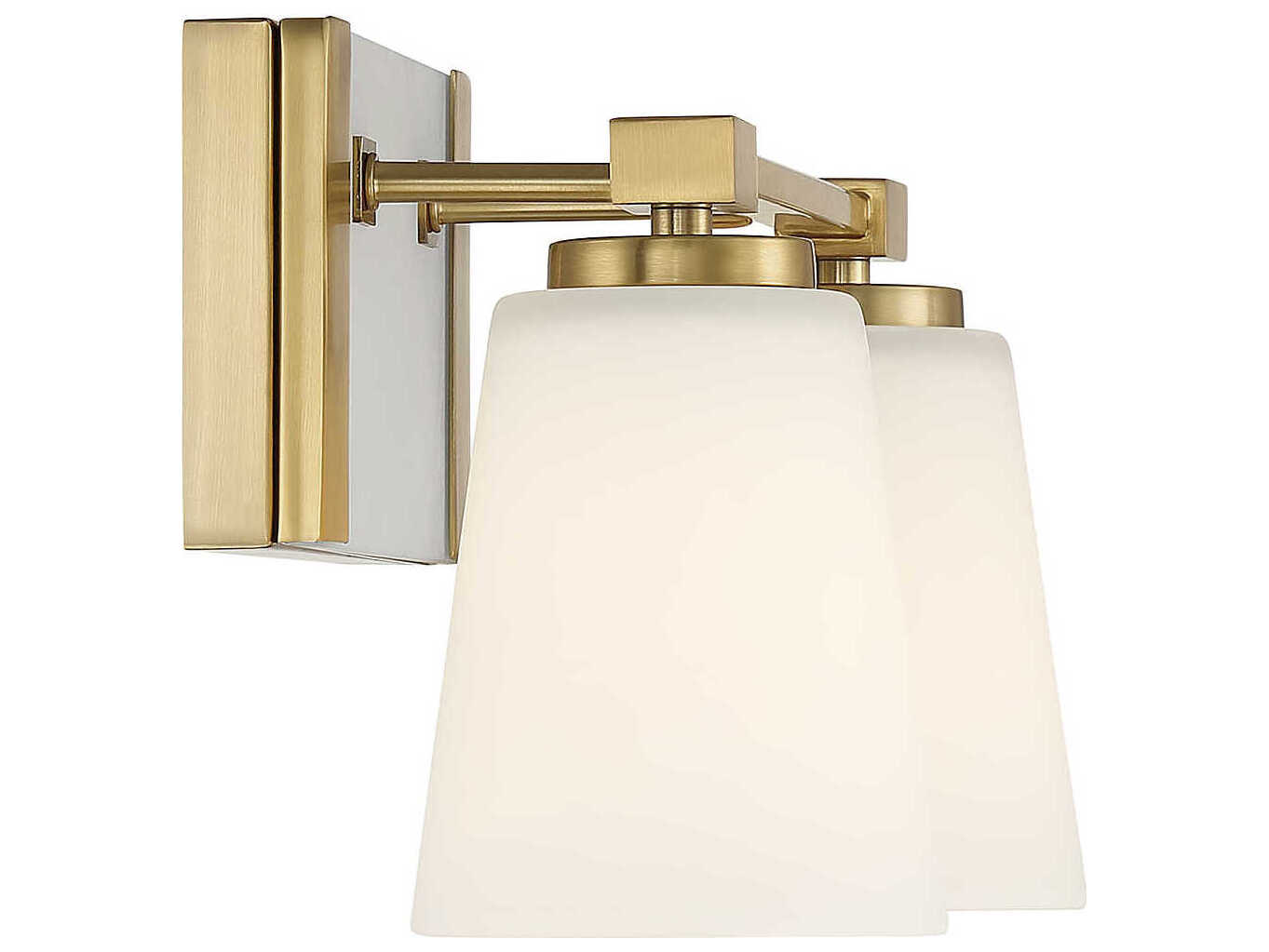 Savoy House Darby 2-Light Warm Brass Glass Vanity Light