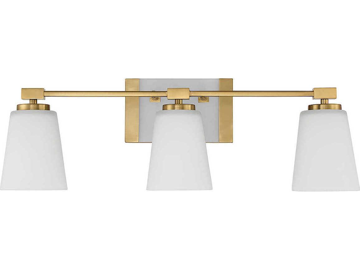 Savoy House Darby 3-Light Warm Brass Glass Vanity Light