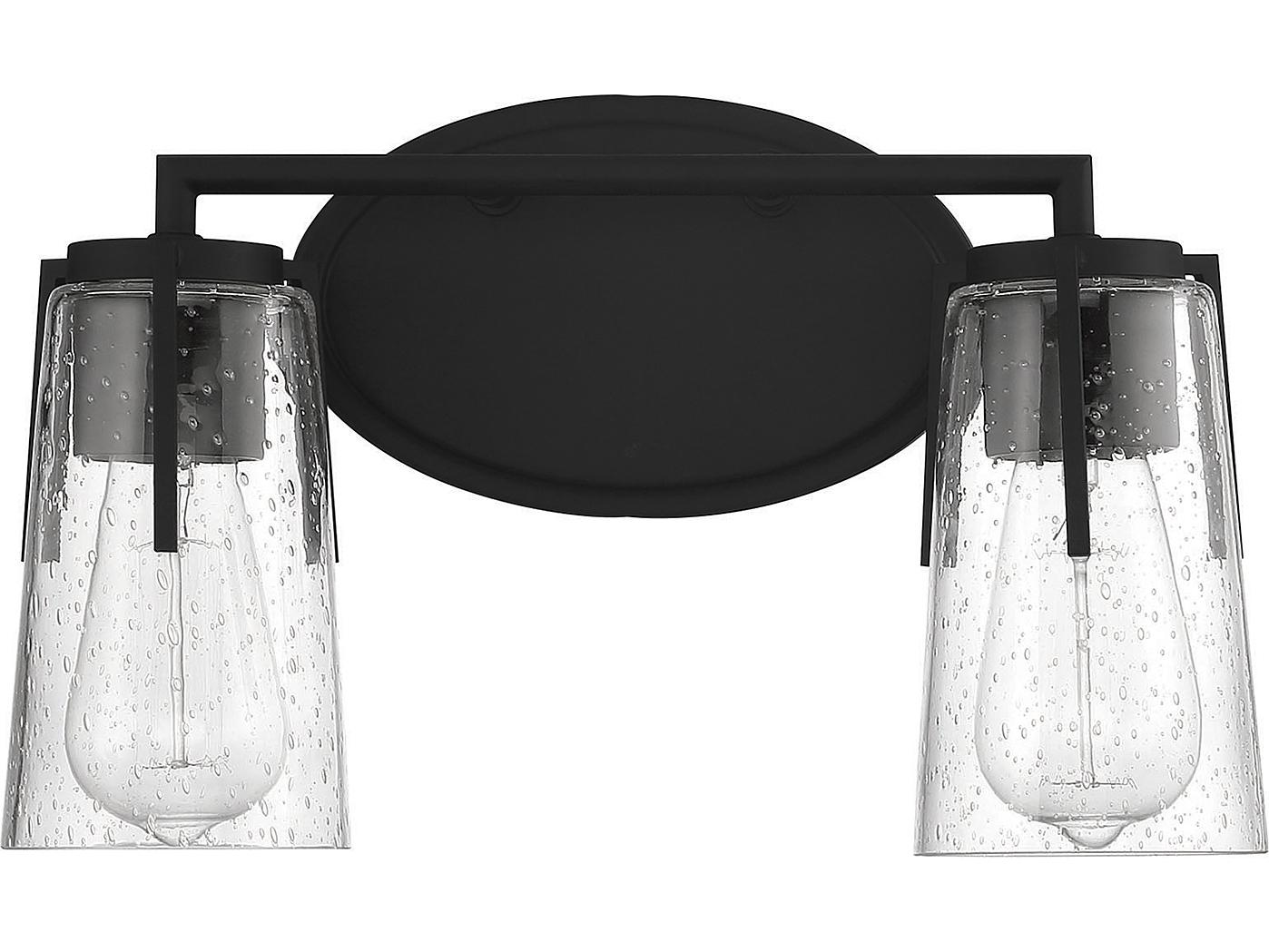 Savoy House Sacremento 2-Light Black Glass Vanity Light