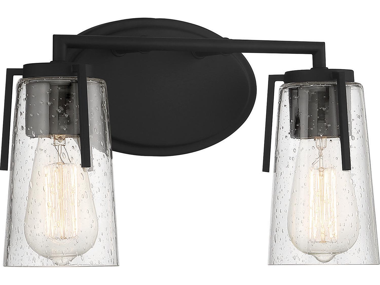 Savoy House Sacremento 2-Light Black Glass Vanity Light