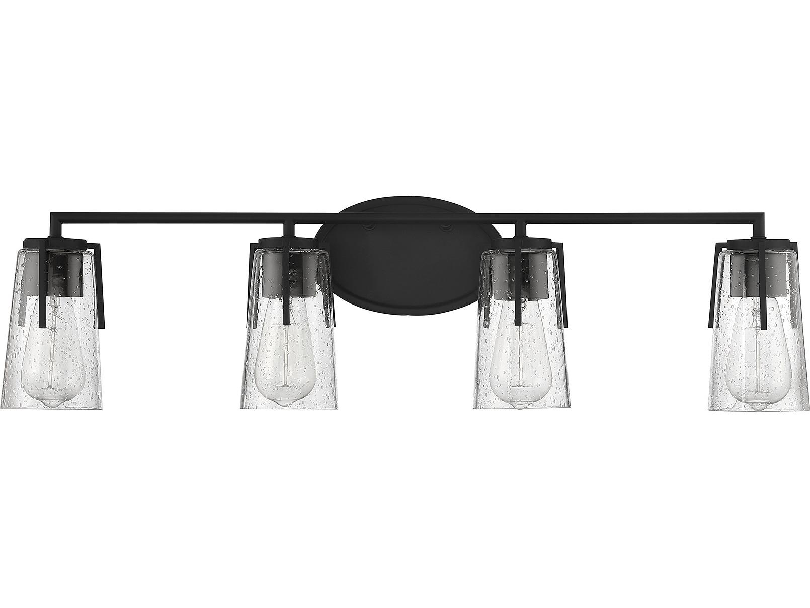 Savoy House Sacremento 4-Light Black Glass Vanity Light