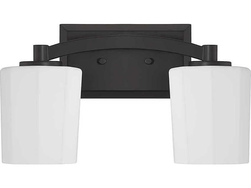 Savoy House Whitney 2-Light Matte Black Glass Vanity Light