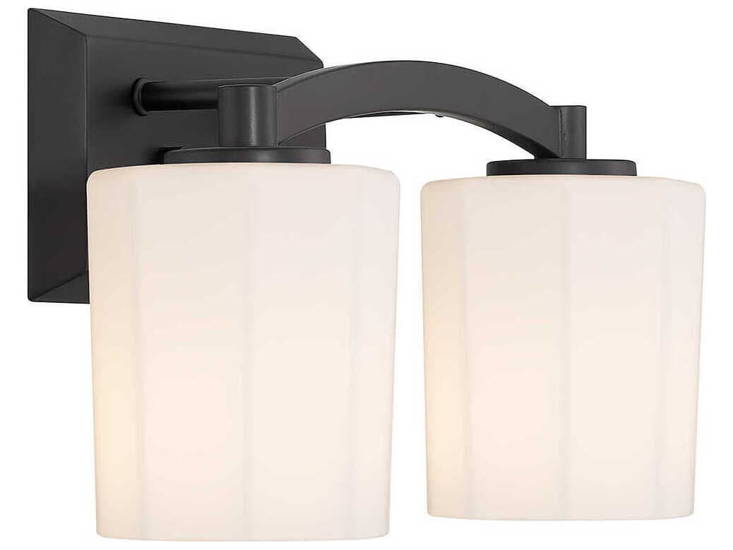 Savoy House Whitney 2-Light Matte Black Glass Vanity Light