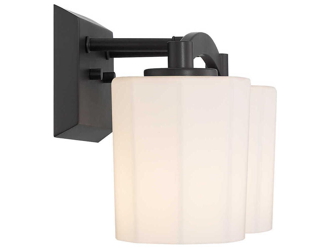 Savoy House Whitney 2-Light Matte Black Glass Vanity Light