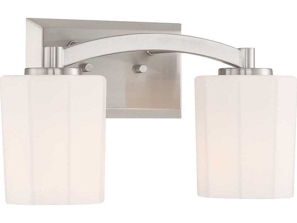 Savoy House Whitney 2-Light Satin Nickel Glass Vanity Light