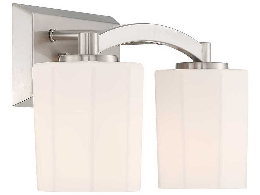 Savoy House Whitney 2-Light Satin Nickel Glass Vanity Light