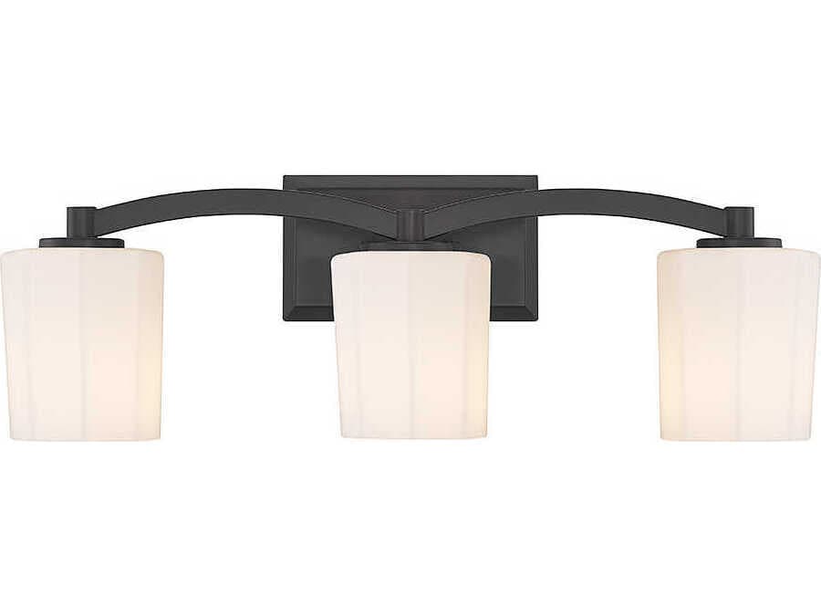 Savoy House Whitney 3-Light Matte Black Glass Vanity Light