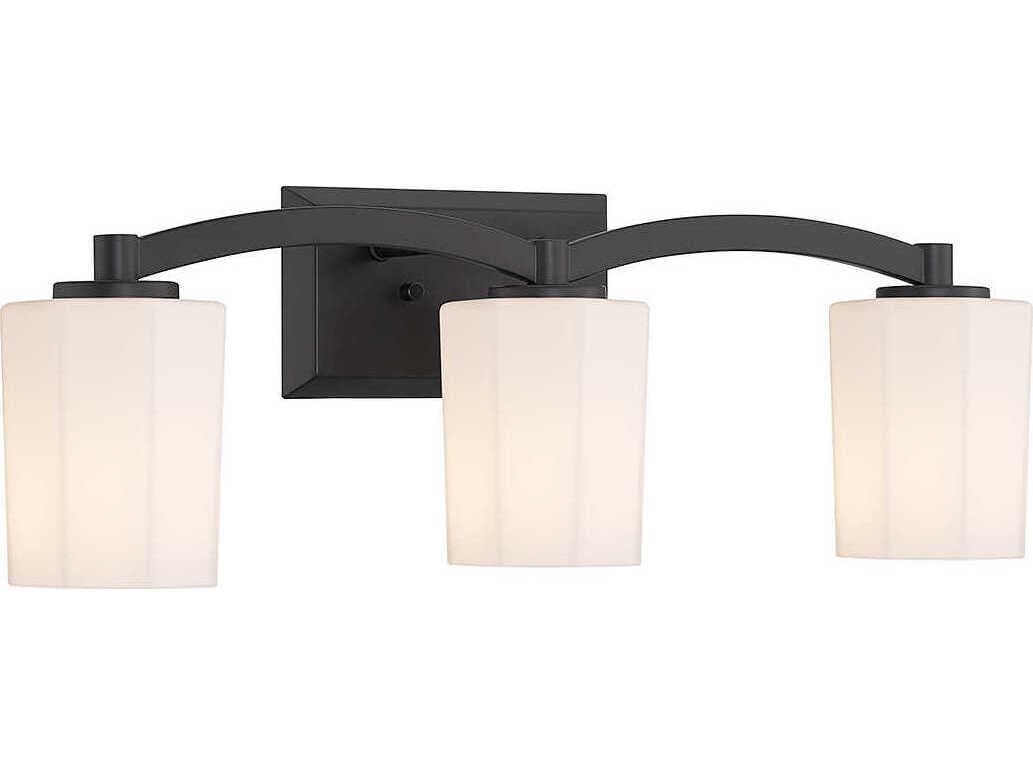 Savoy House Whitney 3-Light Matte Black Glass Vanity Light