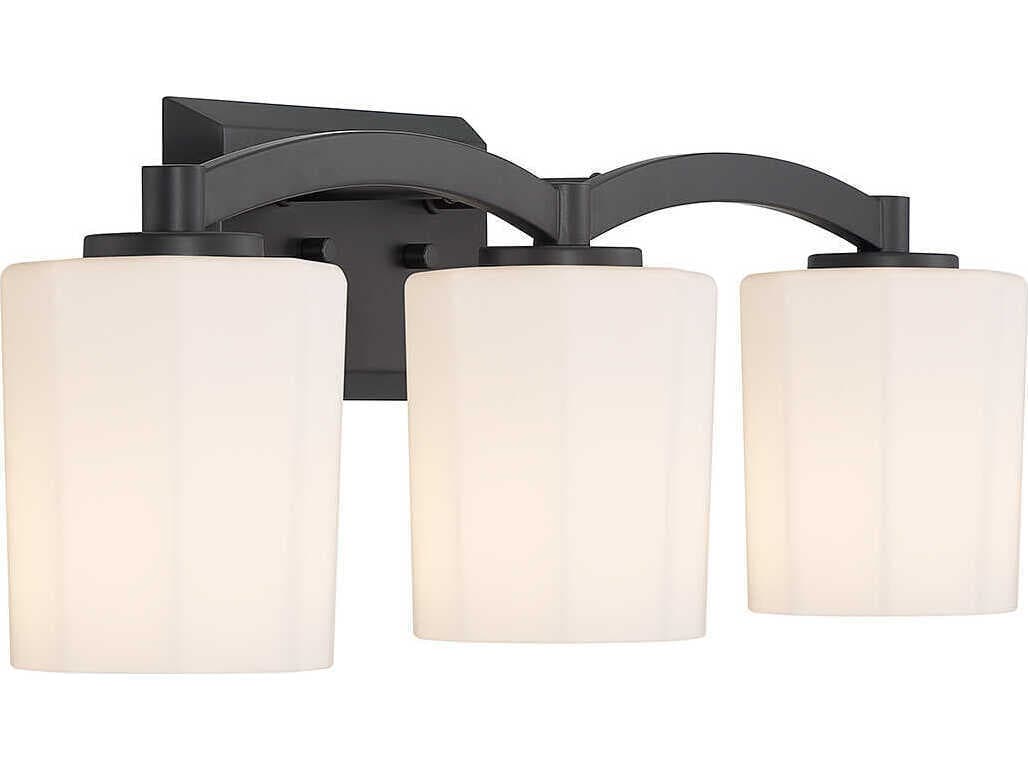 Savoy House Whitney 3-Light Matte Black Glass Vanity Light