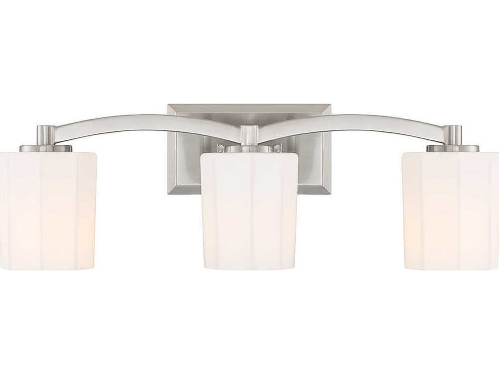 Savoy House Whitney 3-Light Satin Nickel Glass Vanity Light