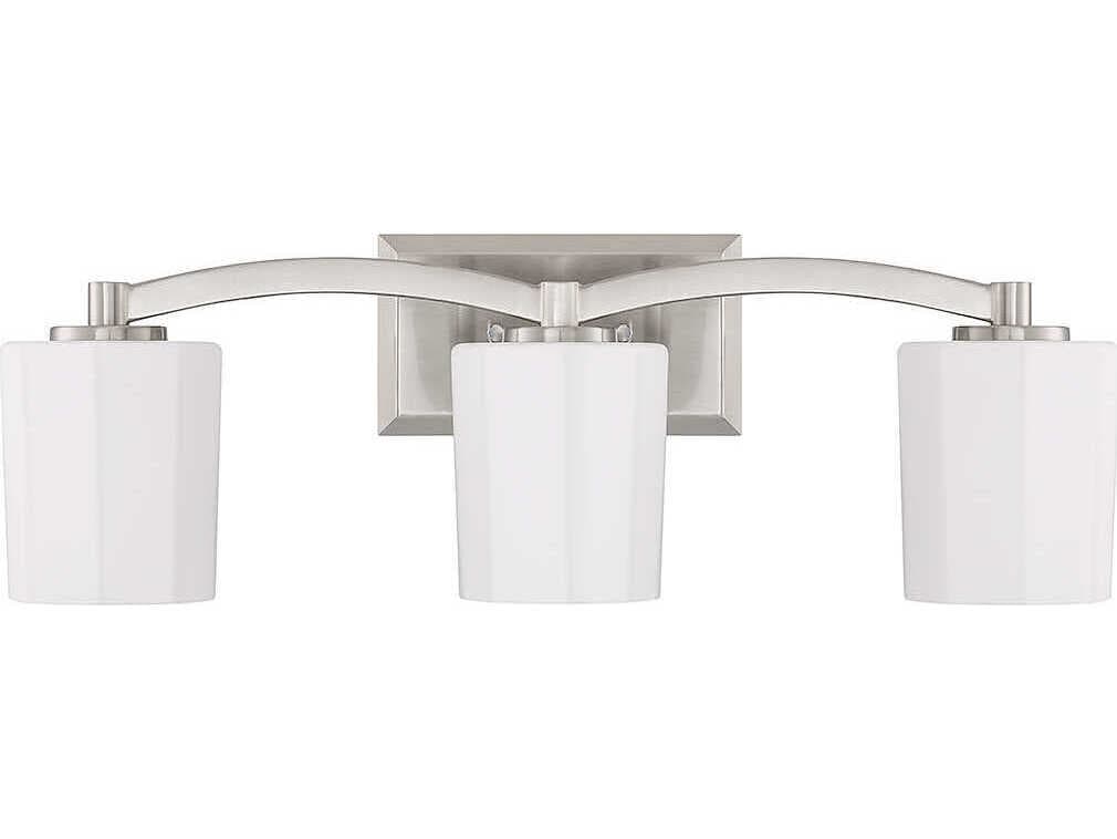 Savoy House Whitney 3-Light Satin Nickel Glass Vanity Light