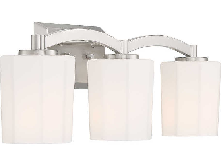Savoy House Whitney 3-Light Satin Nickel Glass Vanity Light