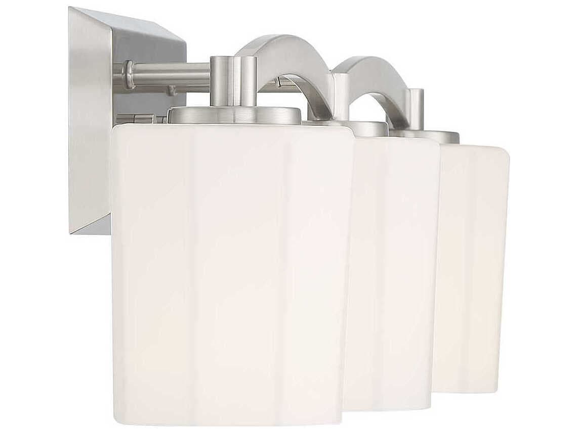Savoy House Whitney 3-Light Satin Nickel Glass Vanity Light